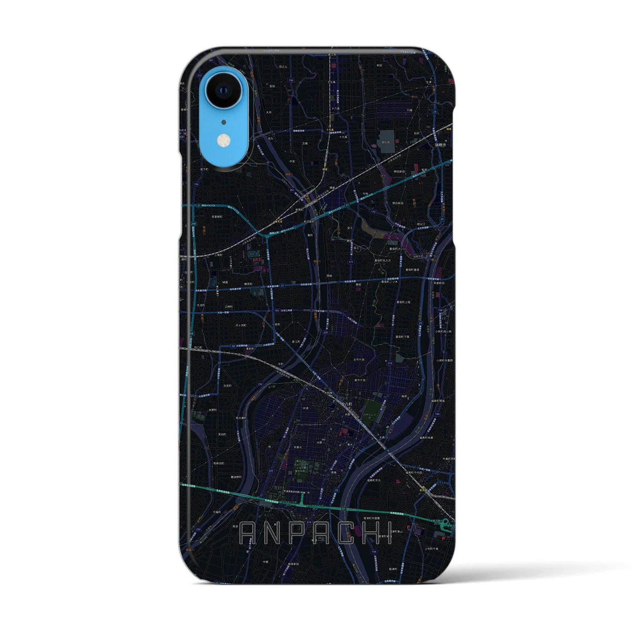 【安八(岐阜県)】地図柄iPhoneケース(バックカバータイプ)