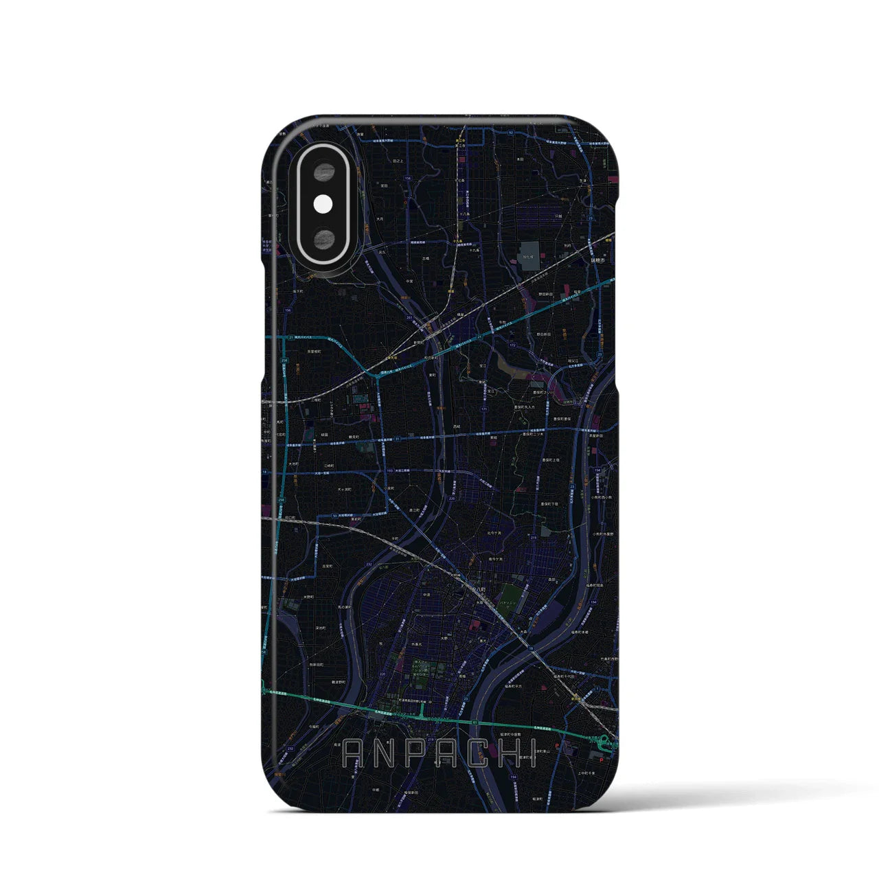 【安八(岐阜県)】地図柄iPhoneケース(バックカバータイプ)