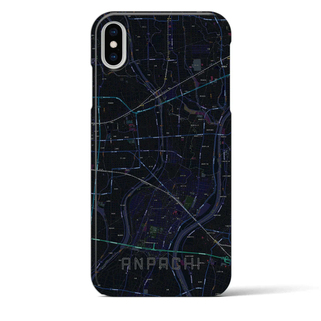 【安八(岐阜県)】地図柄iPhoneケース(バックカバータイプ)