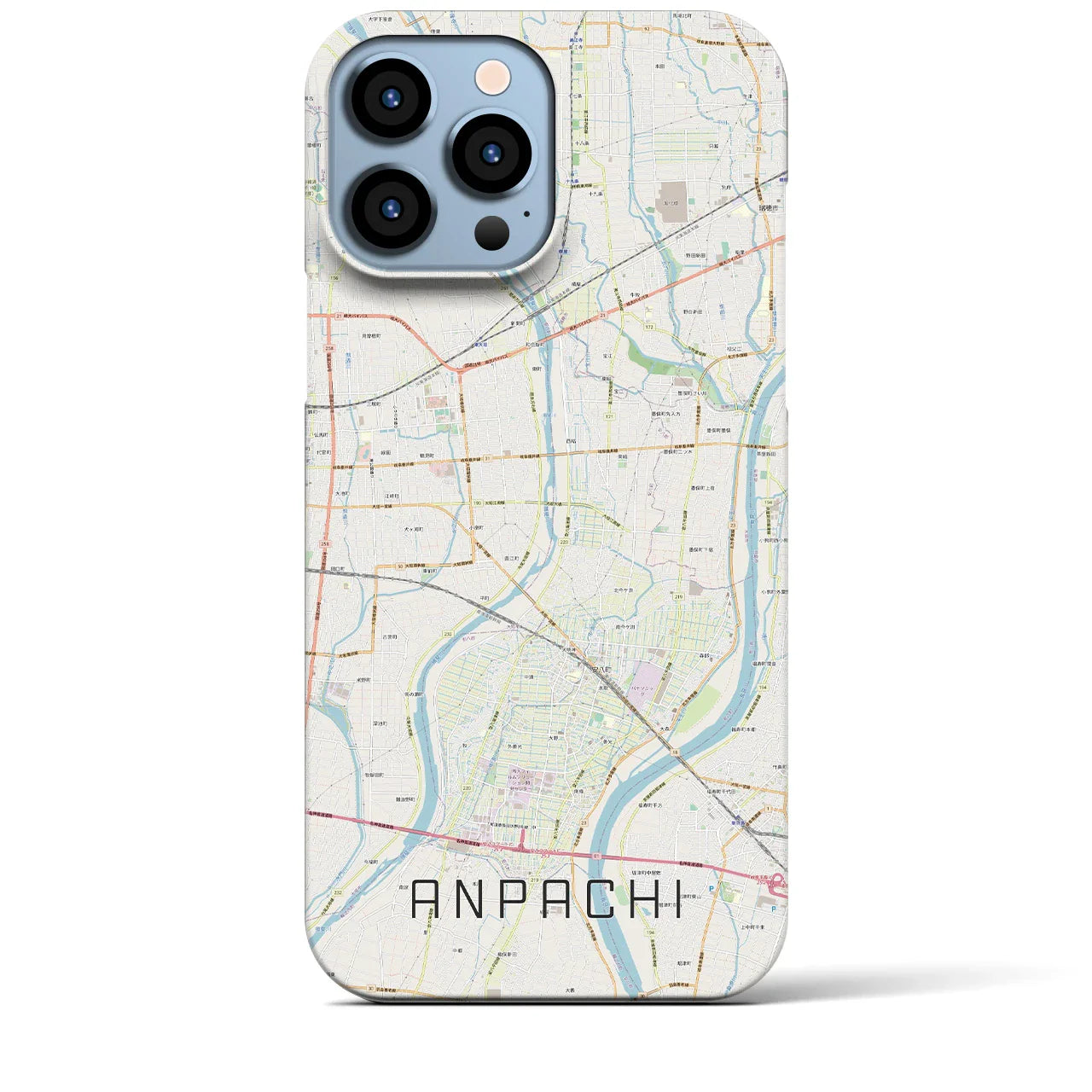 【安八(岐阜県)】地図柄iPhoneケース(バックカバータイプ)
