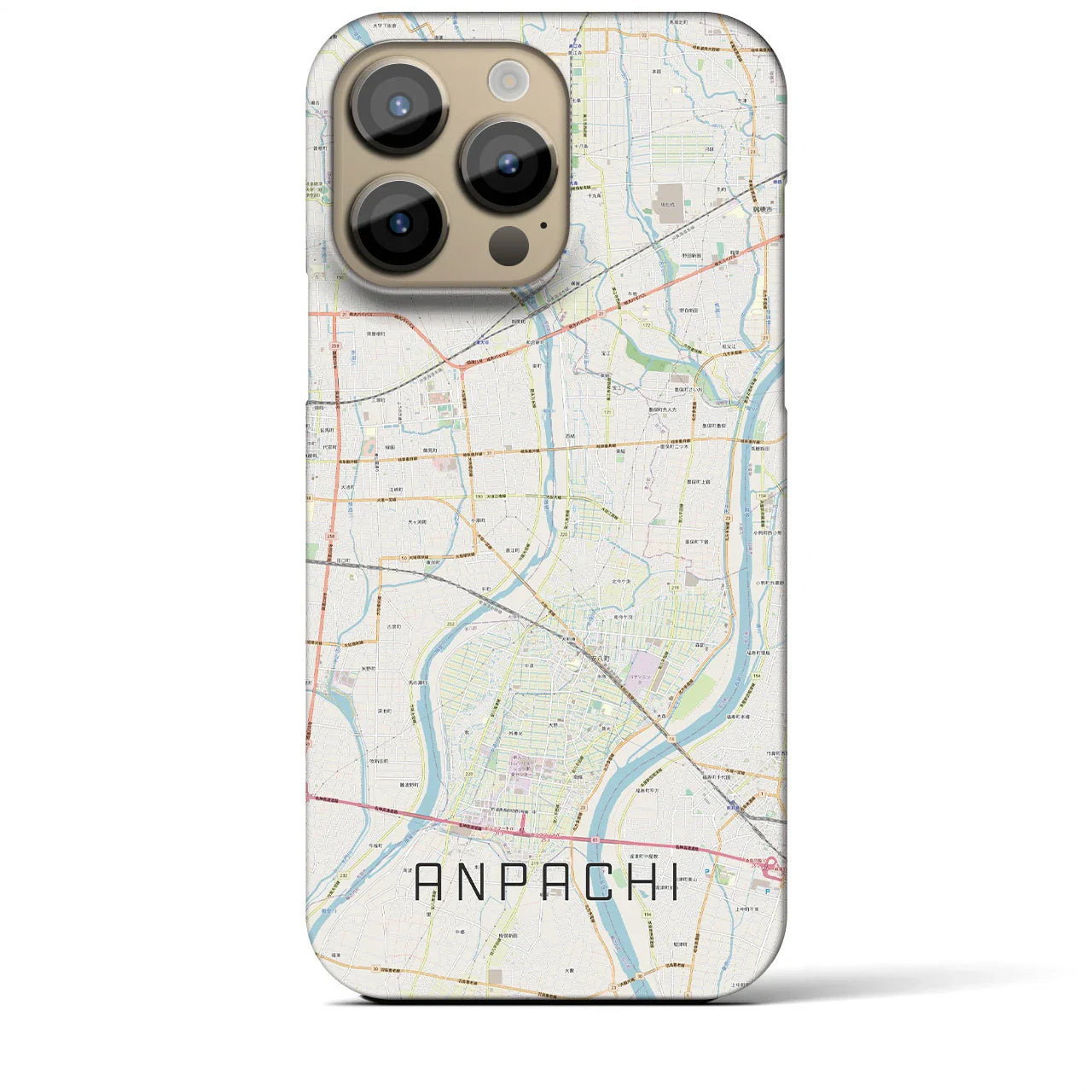 【安八(岐阜県)】地図柄iPhoneケース(バックカバータイプ)