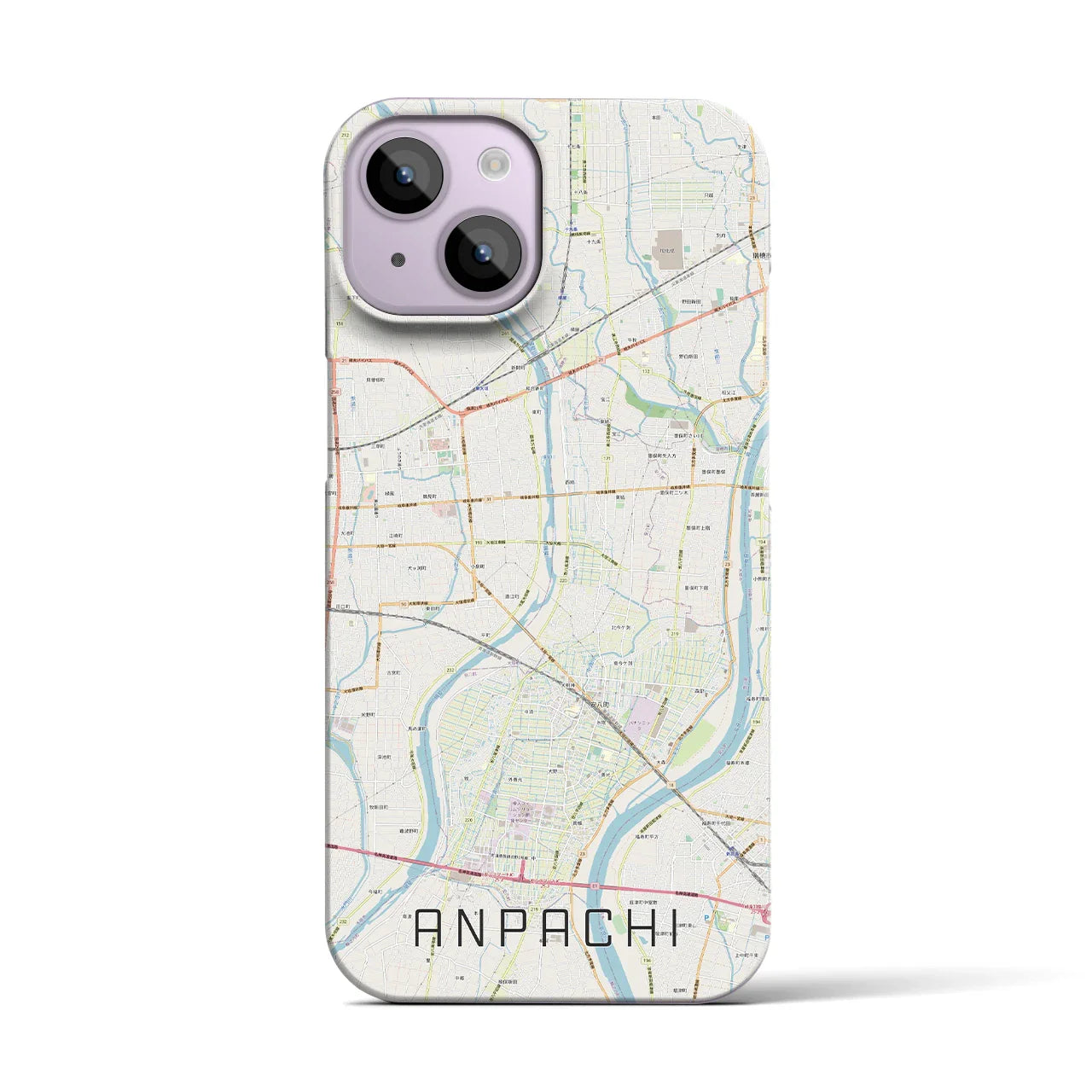 【安八(岐阜県)】地図柄iPhoneケース(バックカバータイプ)