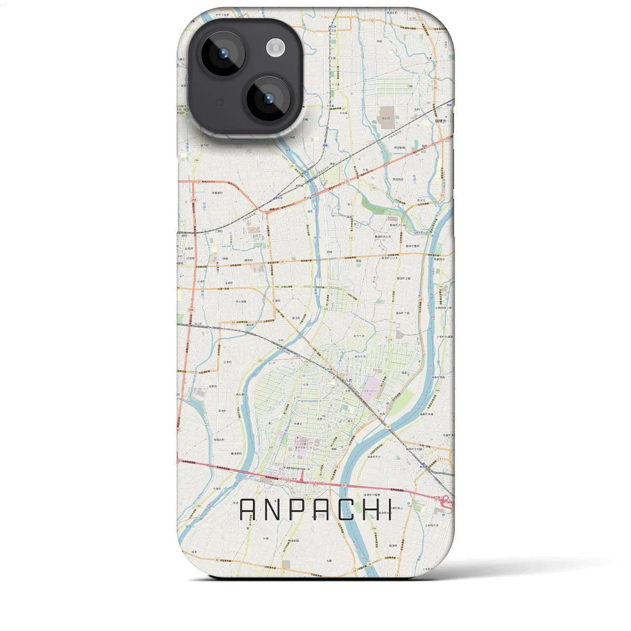 【安八(岐阜県)】地図柄iPhoneケース(バックカバータイプ)