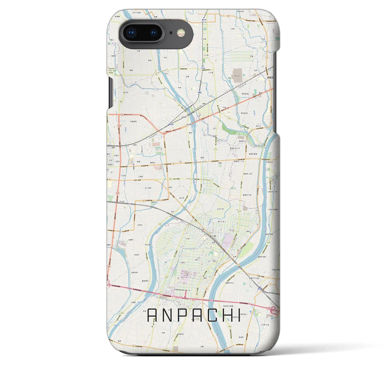 【安八(岐阜県)】地図柄iPhoneケース(バックカバータイプ)