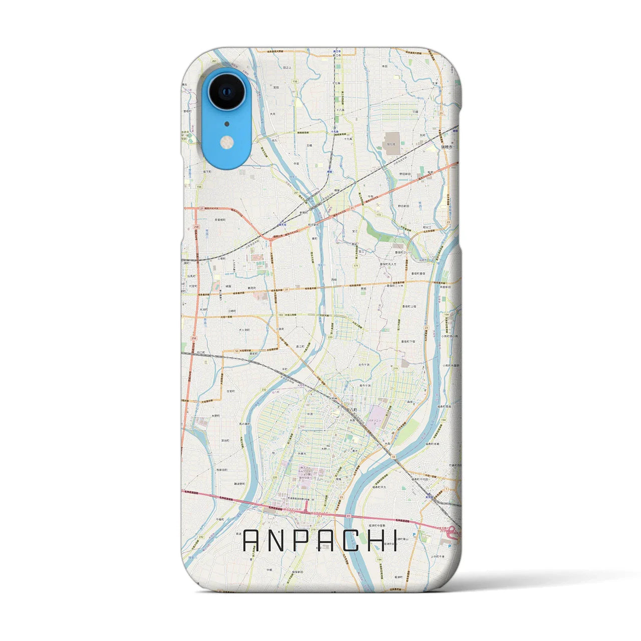 【安八(岐阜県)】地図柄iPhoneケース(バックカバータイプ)