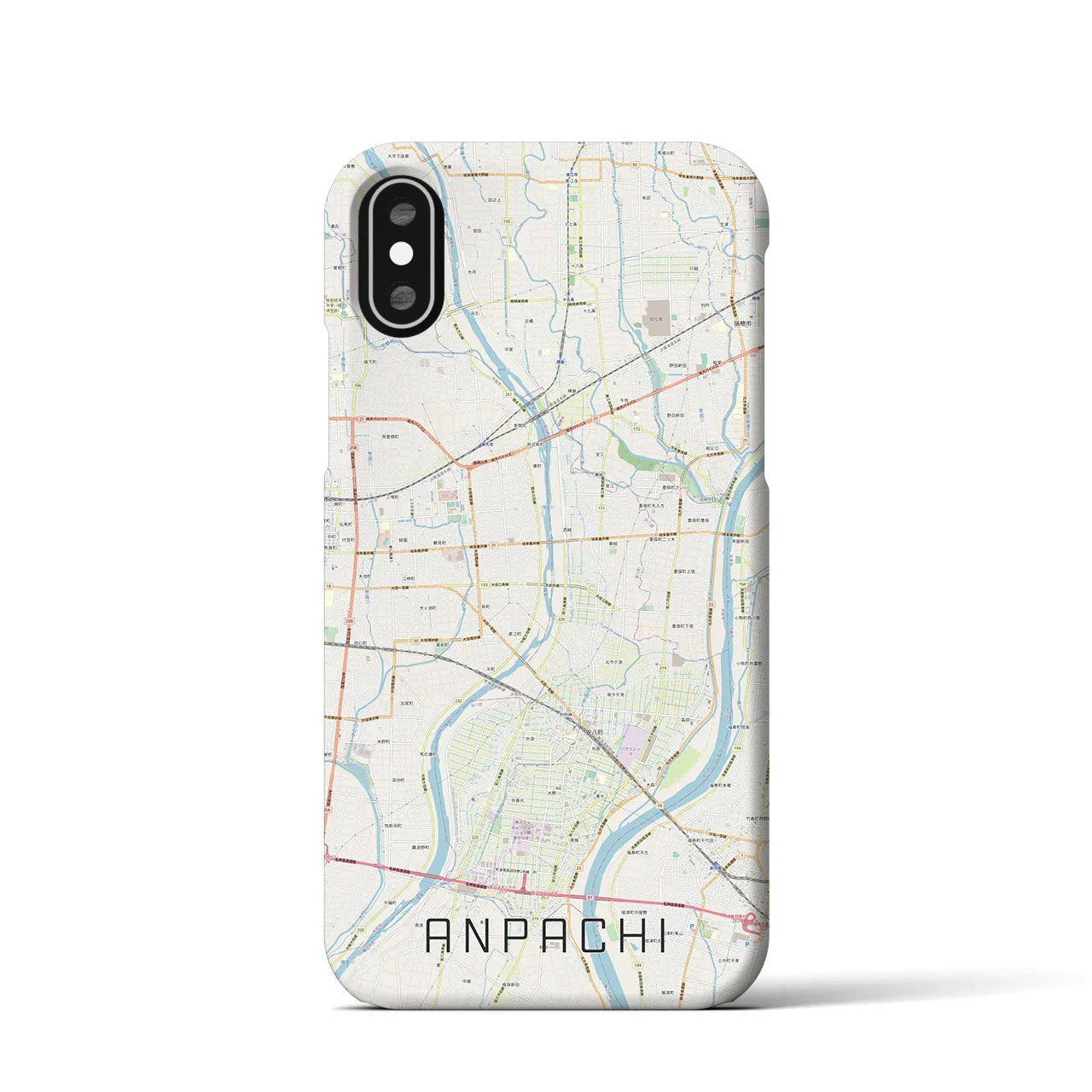 【安八(岐阜県)】地図柄iPhoneケース(バックカバータイプ)