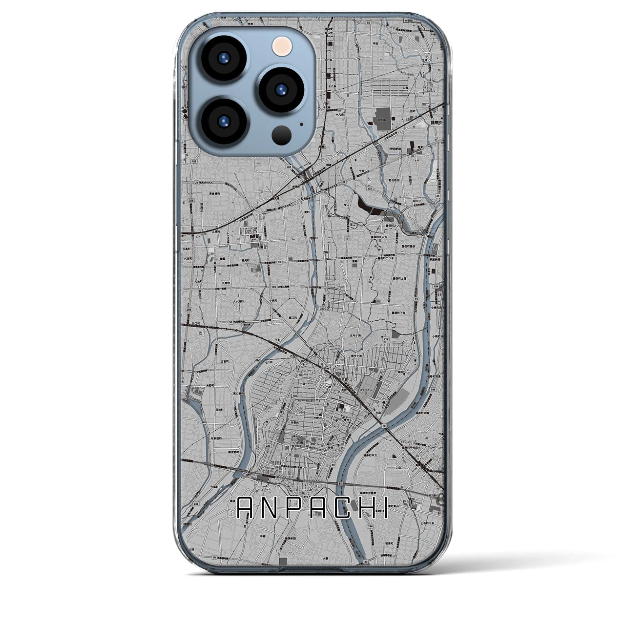 【安八(岐阜県)】地図柄iPhoneケース(クリアタイプ)