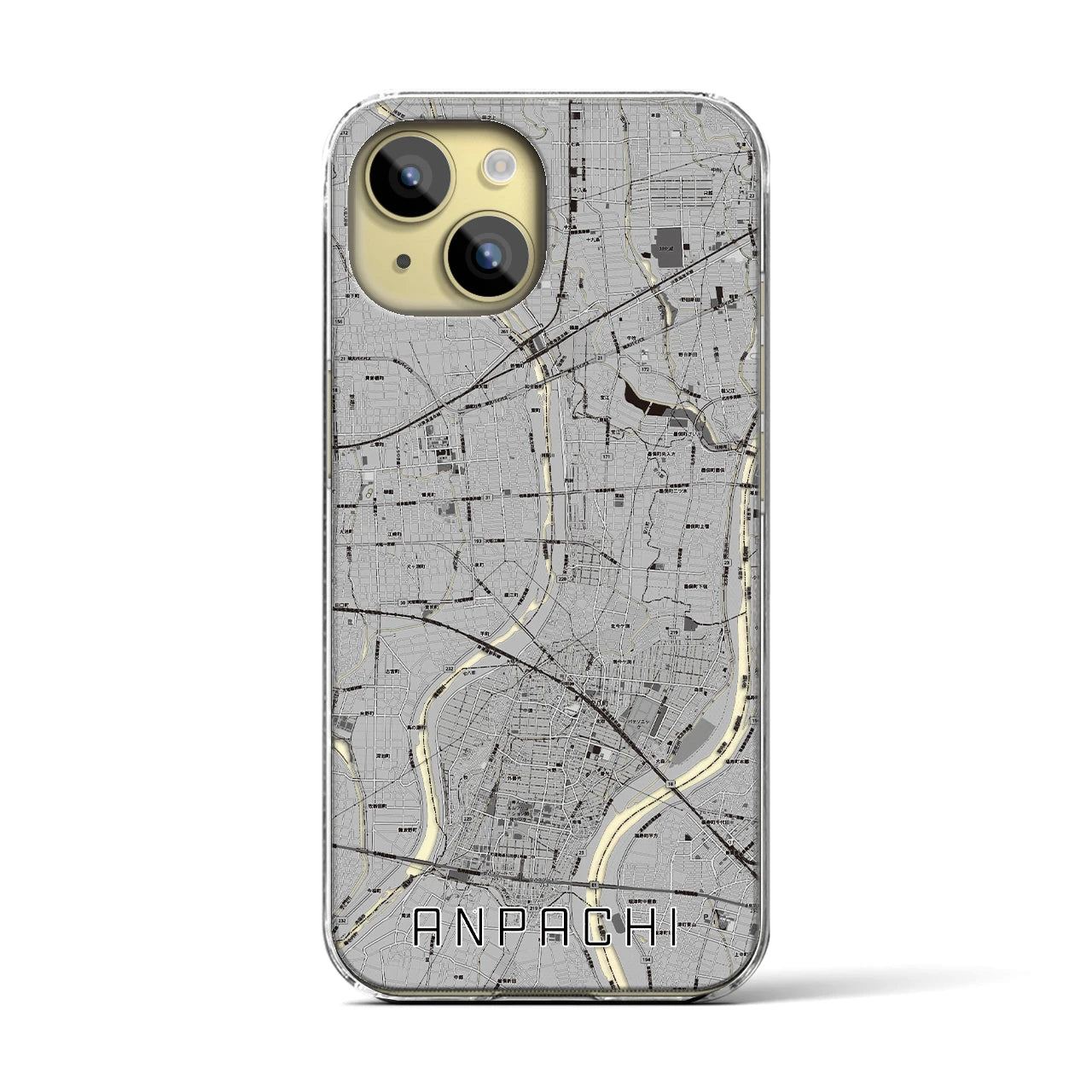 【安八(岐阜県)】地図柄iPhoneケース(クリアタイプ)