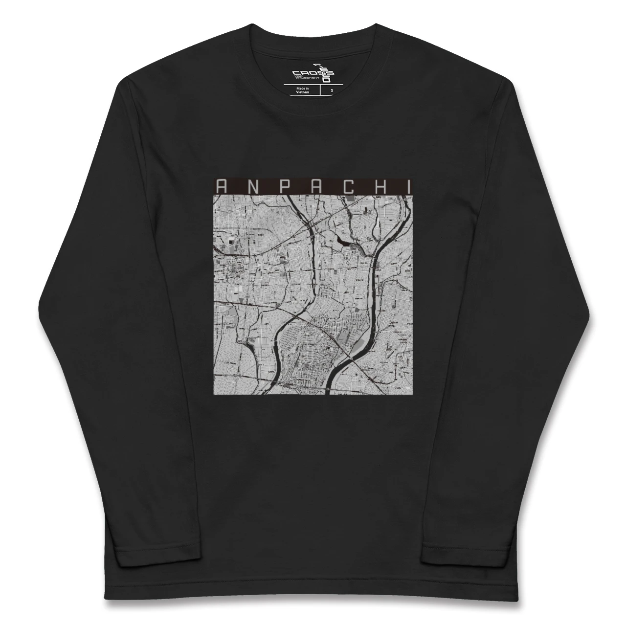 【安八(岐阜県)】地図柄ロングスリーブTシャツ