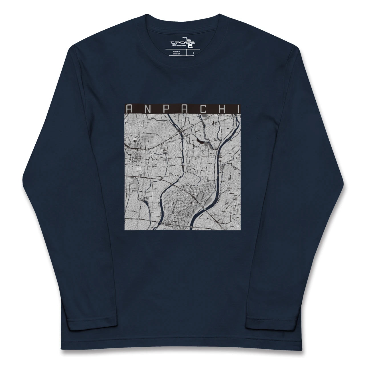 【安八(岐阜県)】地図柄ロングスリーブTシャツ