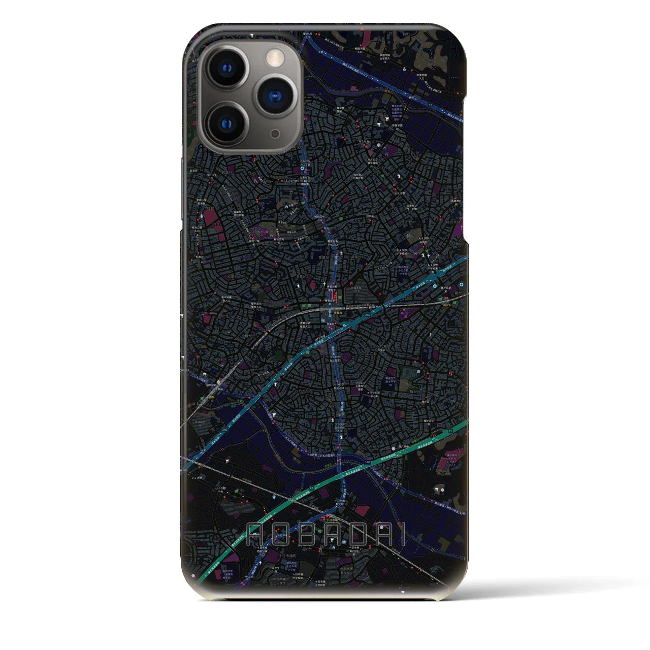 【青葉台(神奈川県)】地図柄iPhoneケース(バックカバータイプ)