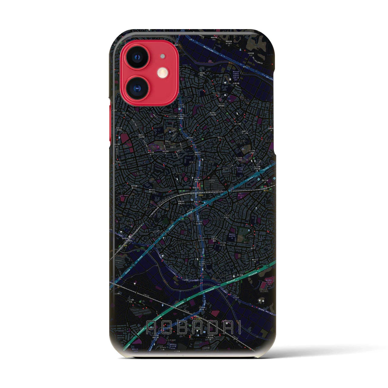 【青葉台(神奈川県)】地図柄iPhoneケース(バックカバータイプ)