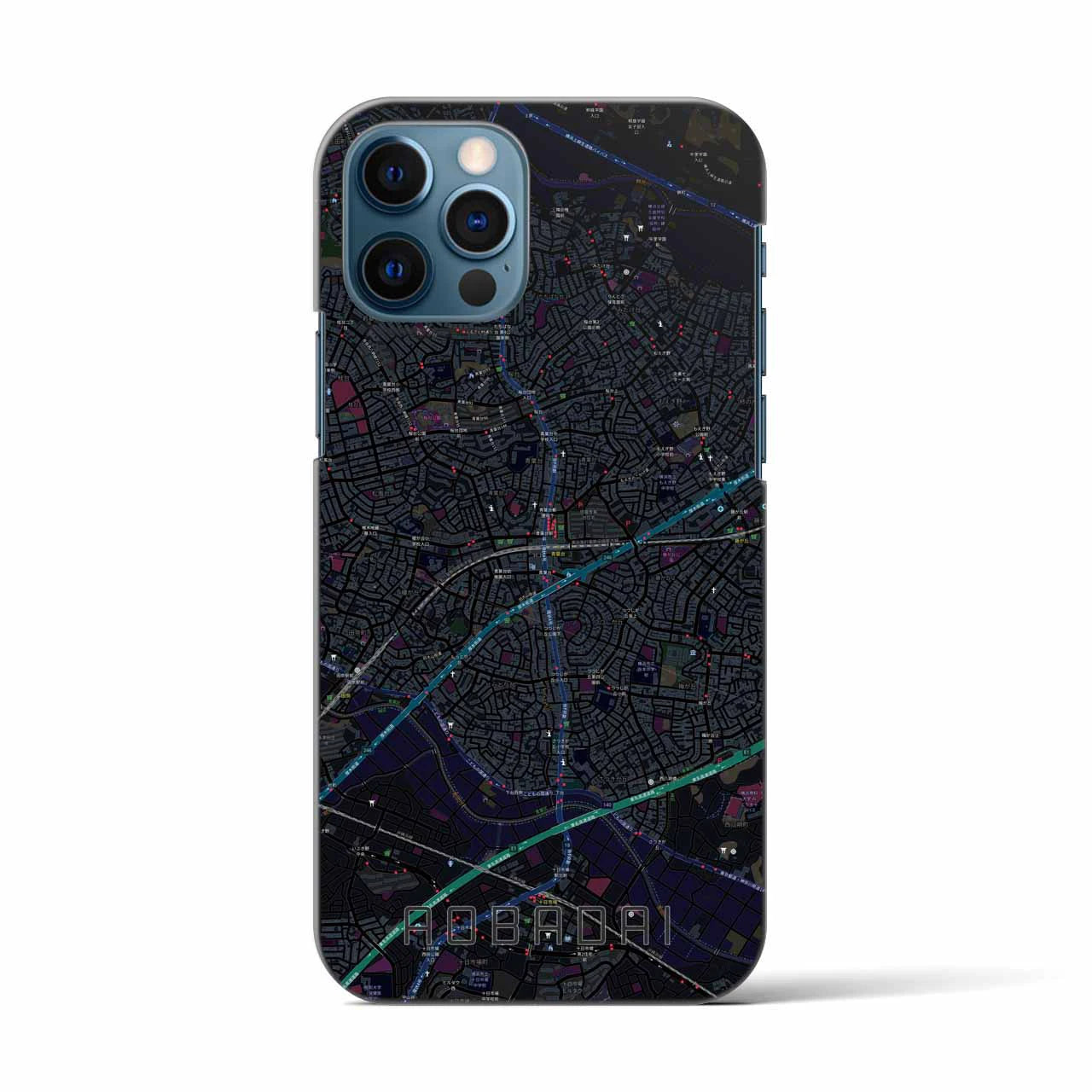 【青葉台(神奈川県)】地図柄iPhoneケース(バックカバータイプ)