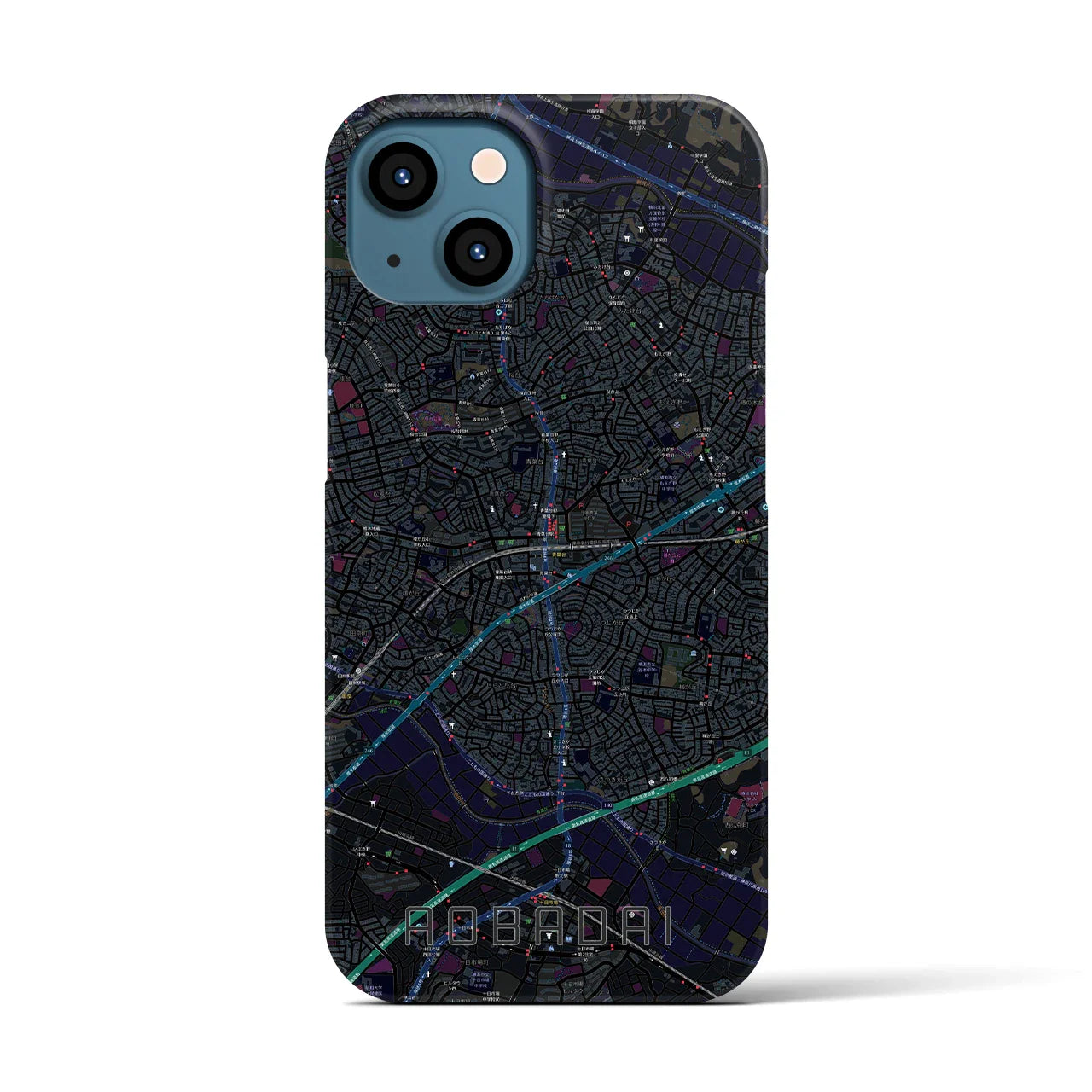 【青葉台(神奈川県)】地図柄iPhoneケース(バックカバータイプ)