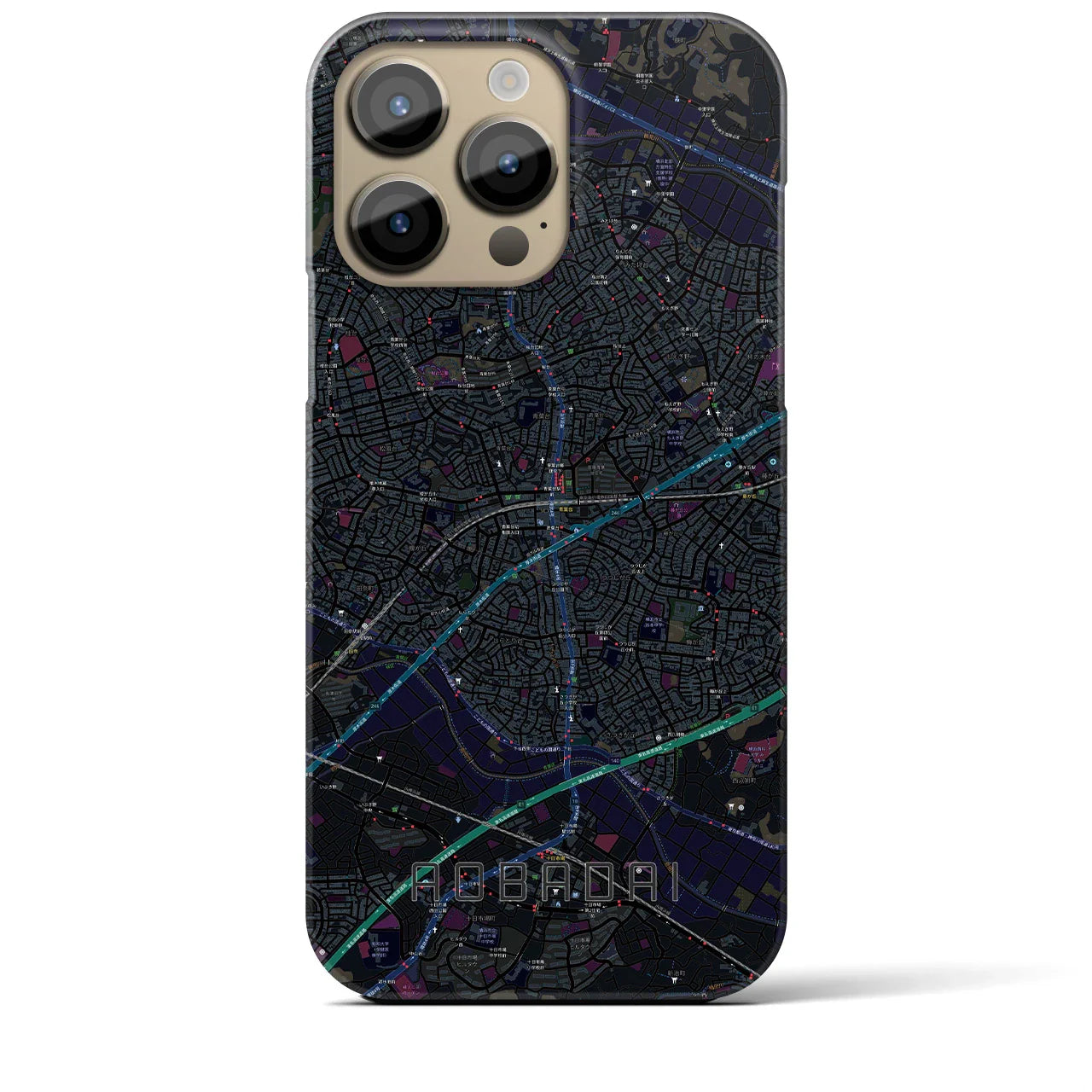 【青葉台(神奈川県)】地図柄iPhoneケース(バックカバータイプ)