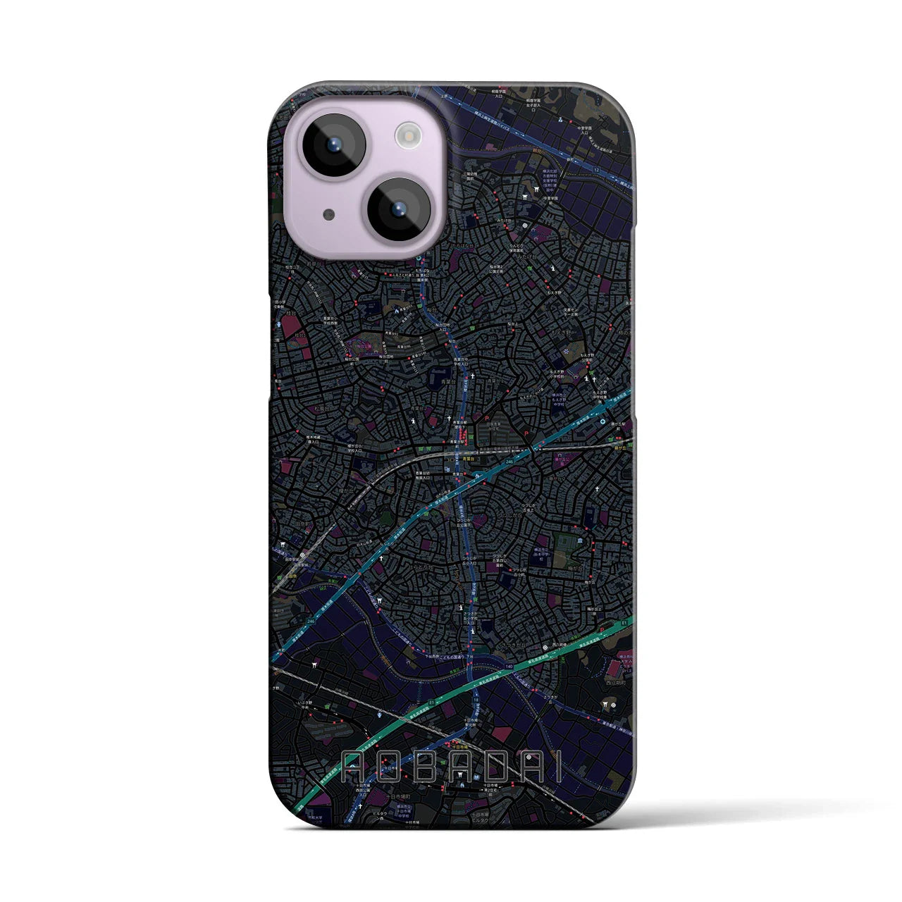 【青葉台(神奈川県)】地図柄iPhoneケース(バックカバータイプ)