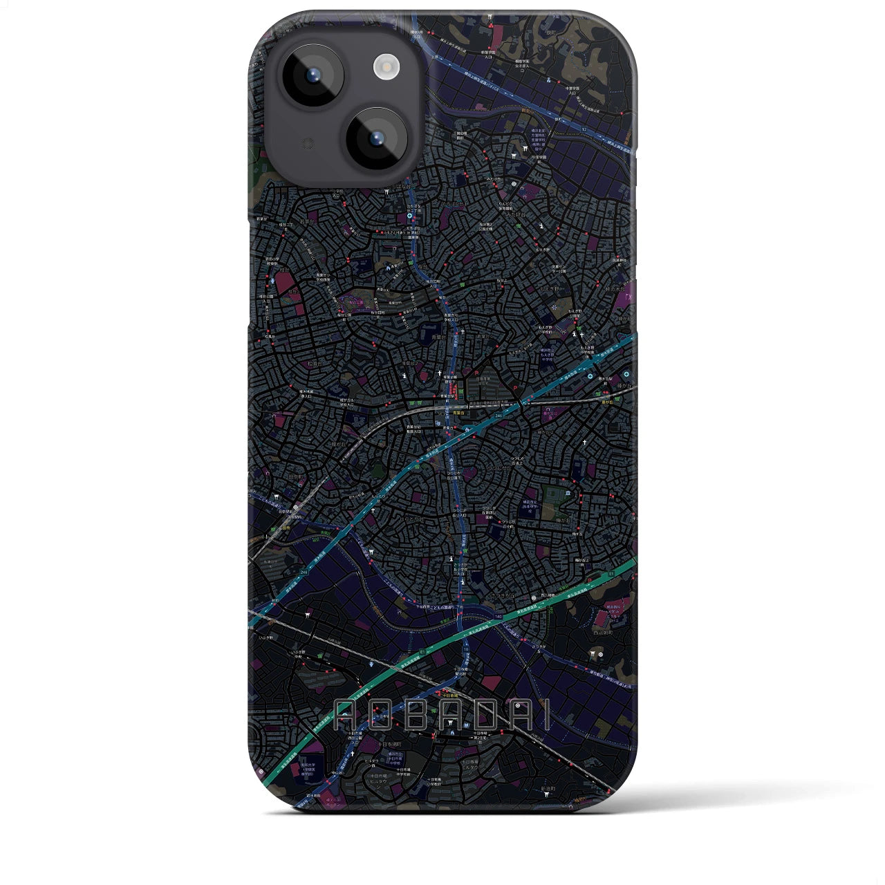 【青葉台(神奈川県)】地図柄iPhoneケース(バックカバータイプ)