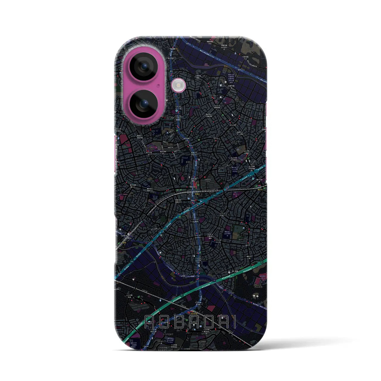 【青葉台(神奈川県)】地図柄iPhoneケース(バックカバータイプ)