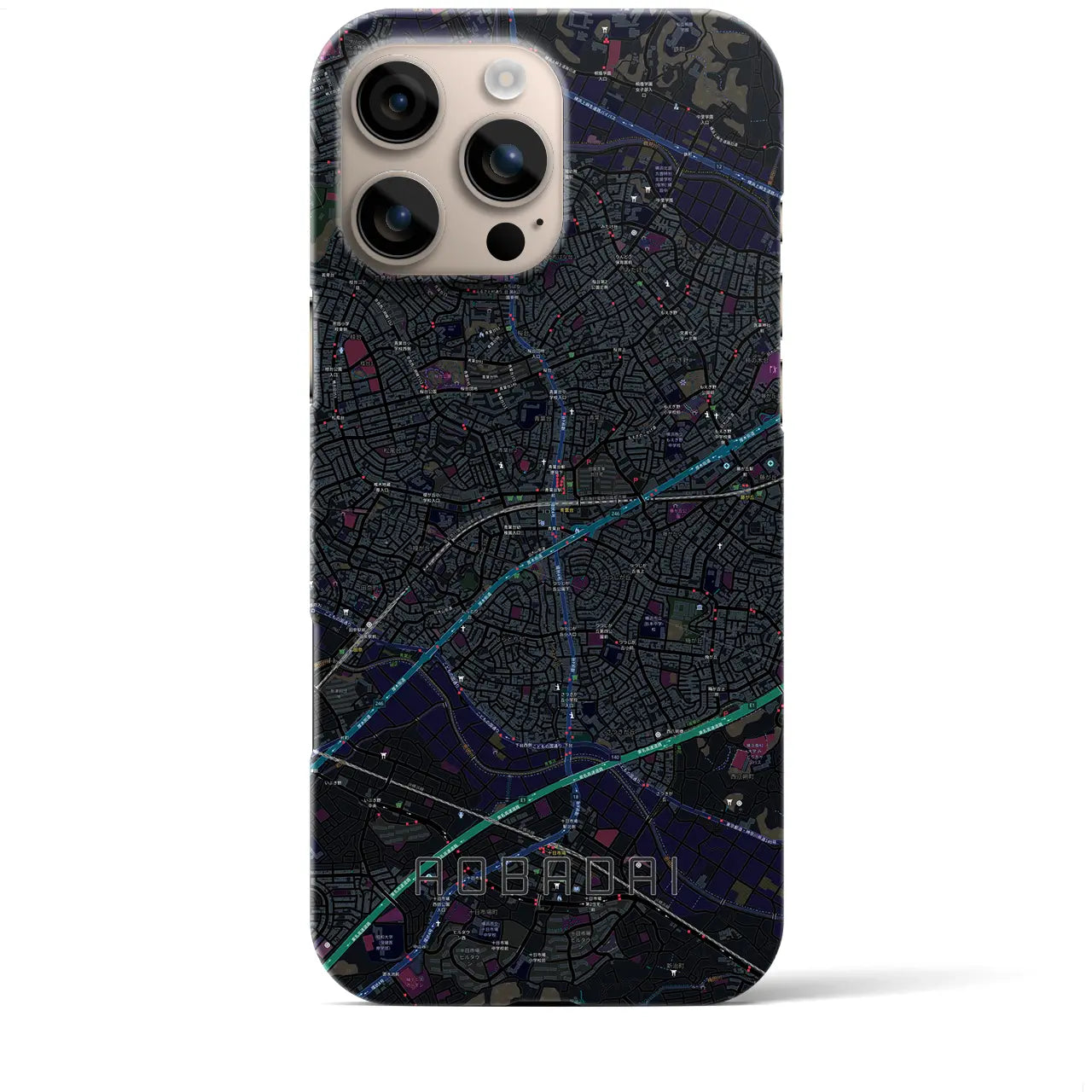 【青葉台(神奈川県)】地図柄iPhoneケース(バックカバータイプ)