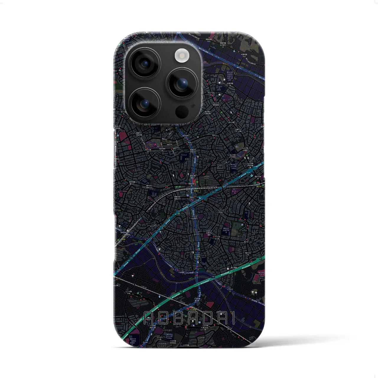 【青葉台(神奈川県)】地図柄iPhoneケース(バックカバータイプ)