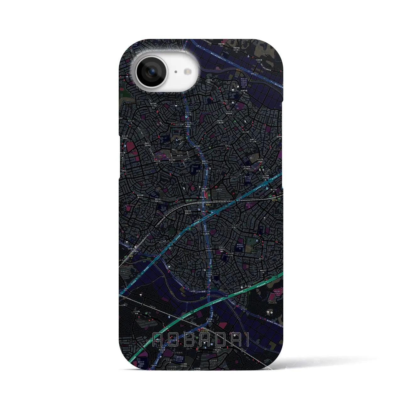 【青葉台(神奈川県)】地図柄iPhoneケース(バックカバータイプ)