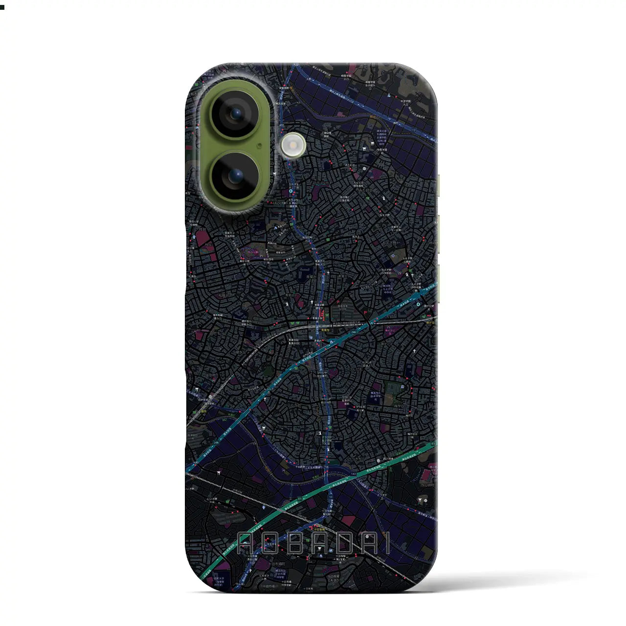 【青葉台(神奈川県)】地図柄iPhoneケース(バックカバータイプ)