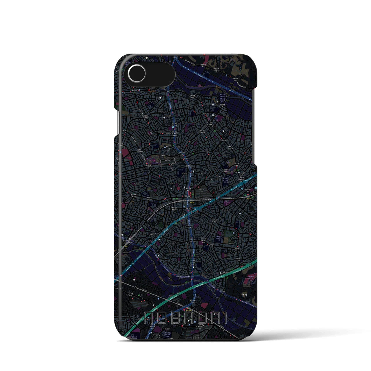 【青葉台(神奈川県)】地図柄iPhoneケース(バックカバータイプ)
