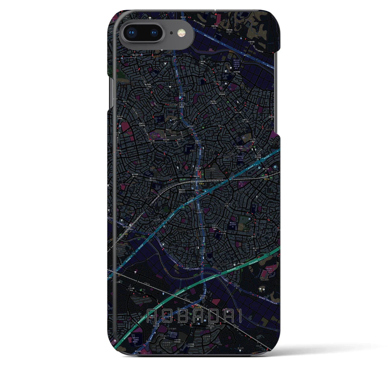 【青葉台(神奈川県)】地図柄iPhoneケース(バックカバータイプ)