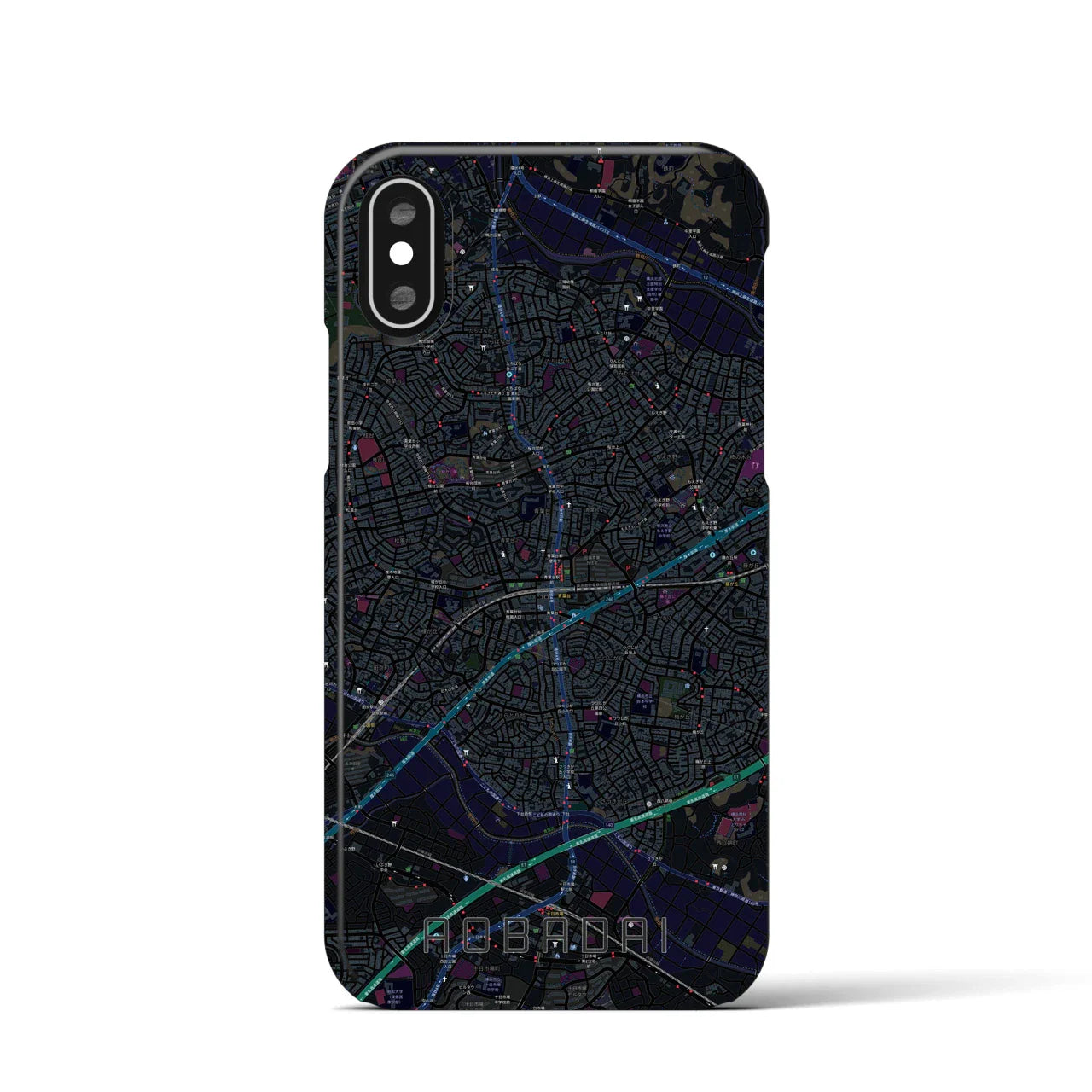 【青葉台(神奈川県)】地図柄iPhoneケース(バックカバータイプ)