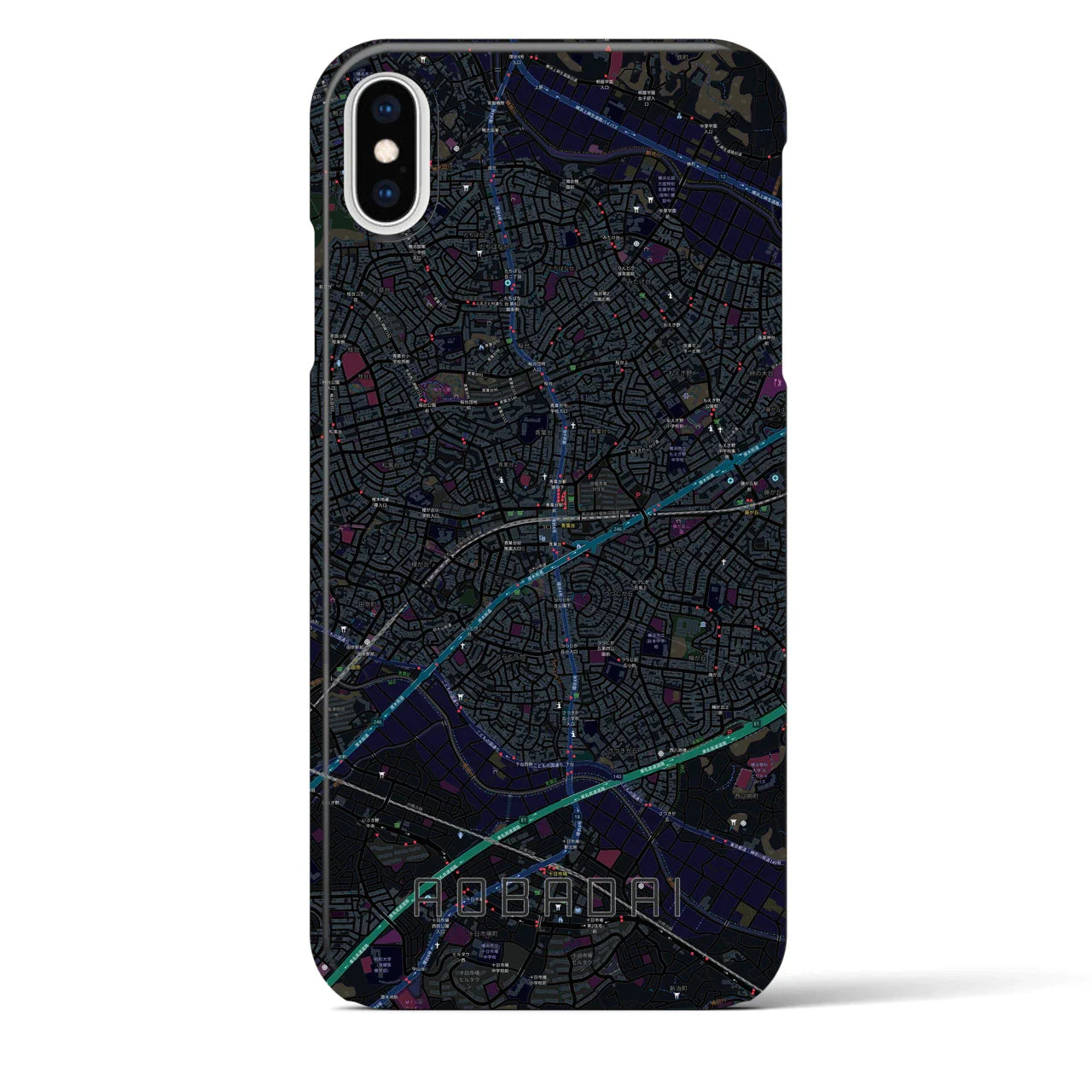 【青葉台(神奈川県)】地図柄iPhoneケース(バックカバータイプ)