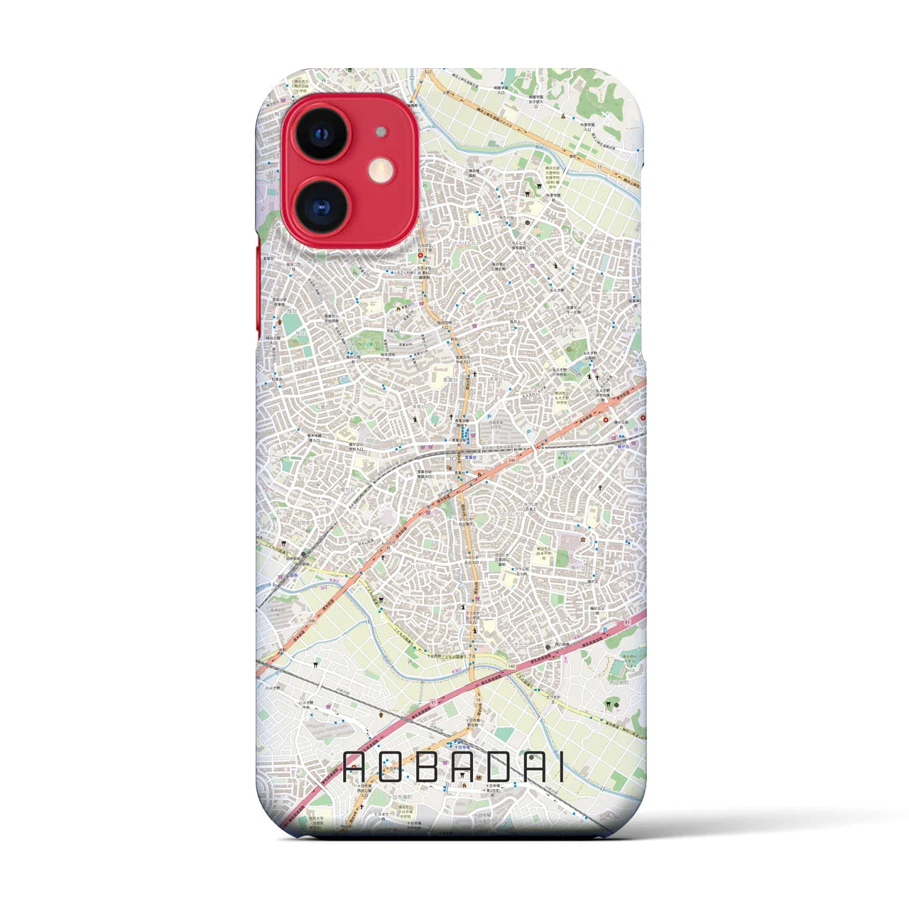 【青葉台(神奈川県)】地図柄iPhoneケース(バックカバータイプ)