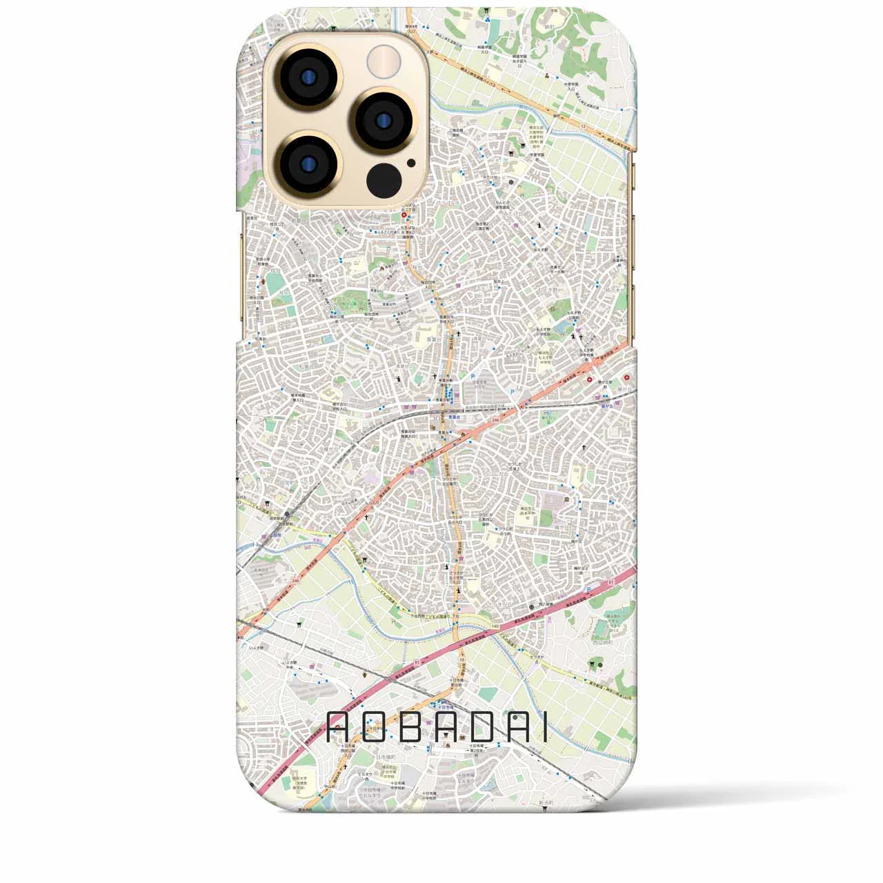 【青葉台(神奈川県)】地図柄iPhoneケース(バックカバータイプ)