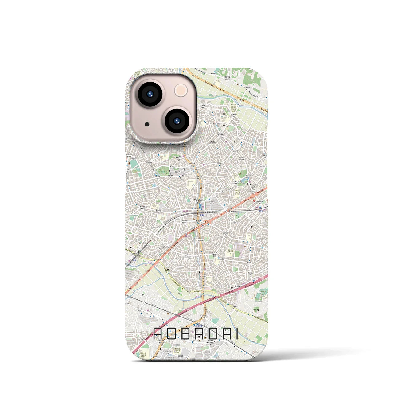【青葉台(神奈川県)】地図柄iPhoneケース(バックカバータイプ)