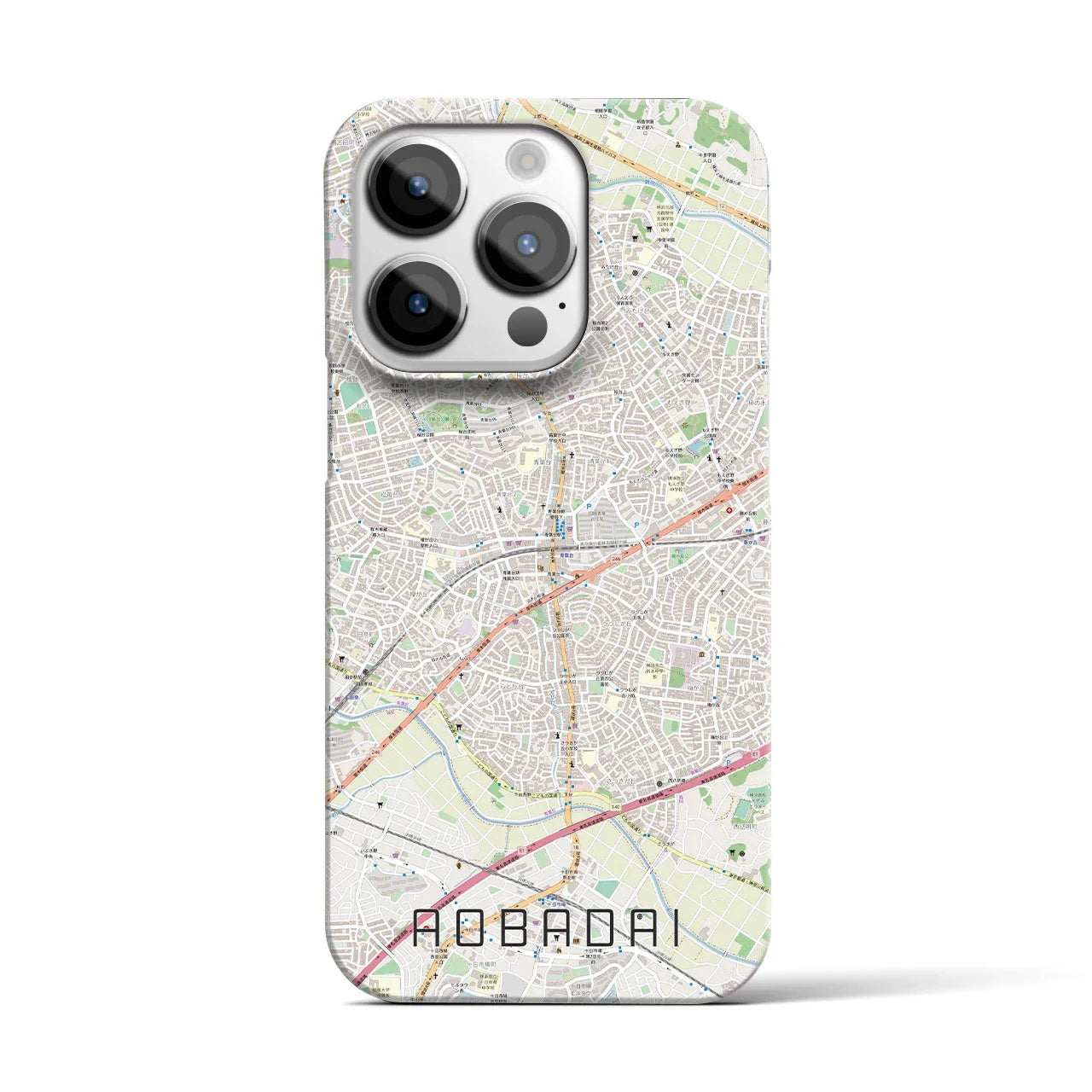 【青葉台(神奈川県)】地図柄iPhoneケース(バックカバータイプ)