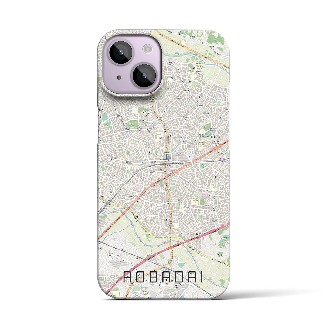 【青葉台(神奈川県)】地図柄iPhoneケース(バックカバータイプ)