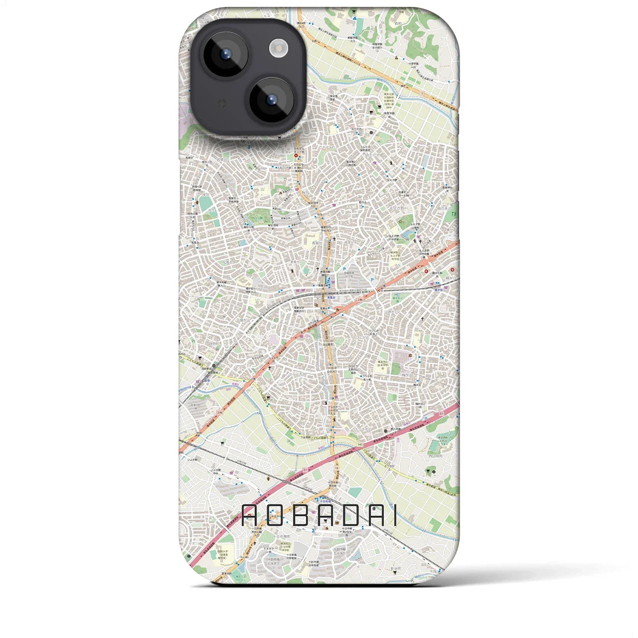 【青葉台(神奈川県)】地図柄iPhoneケース(バックカバータイプ)