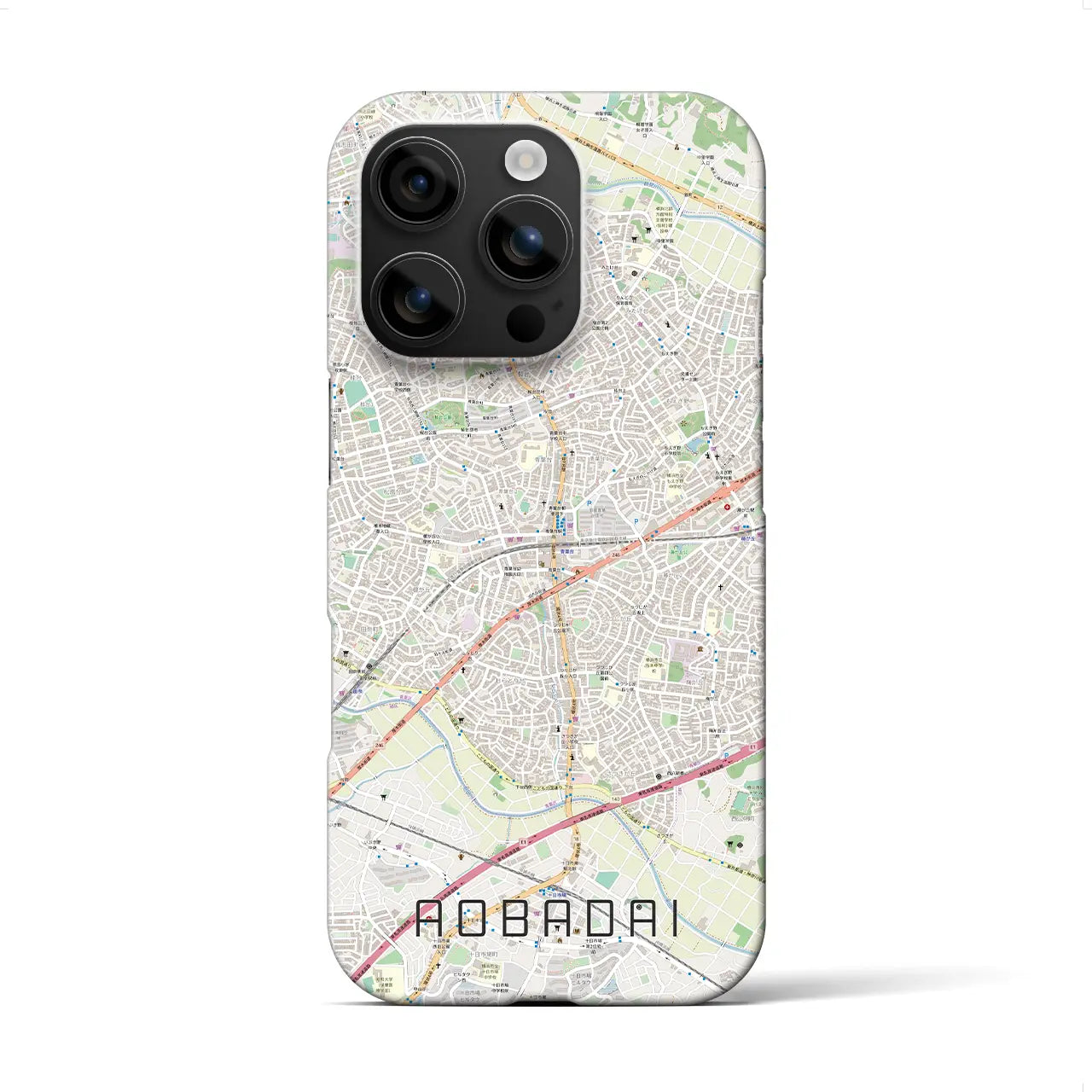【青葉台(神奈川県)】地図柄iPhoneケース(バックカバータイプ)
