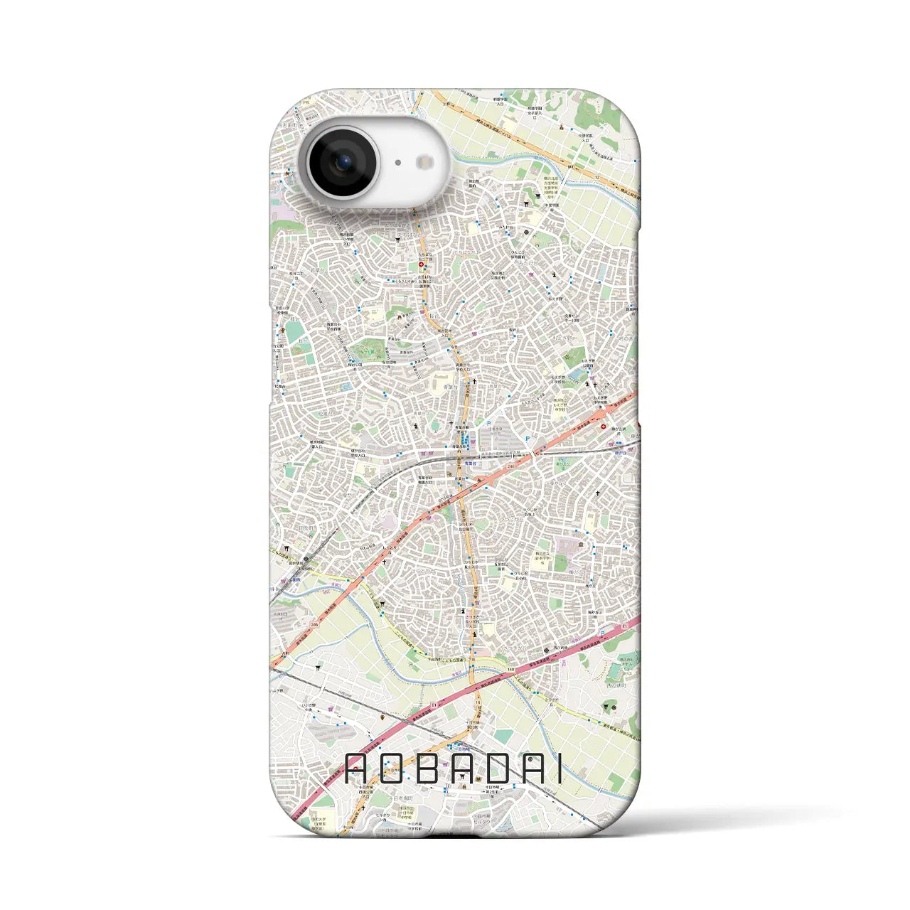 【青葉台(神奈川県)】地図柄iPhoneケース(バックカバータイプ)