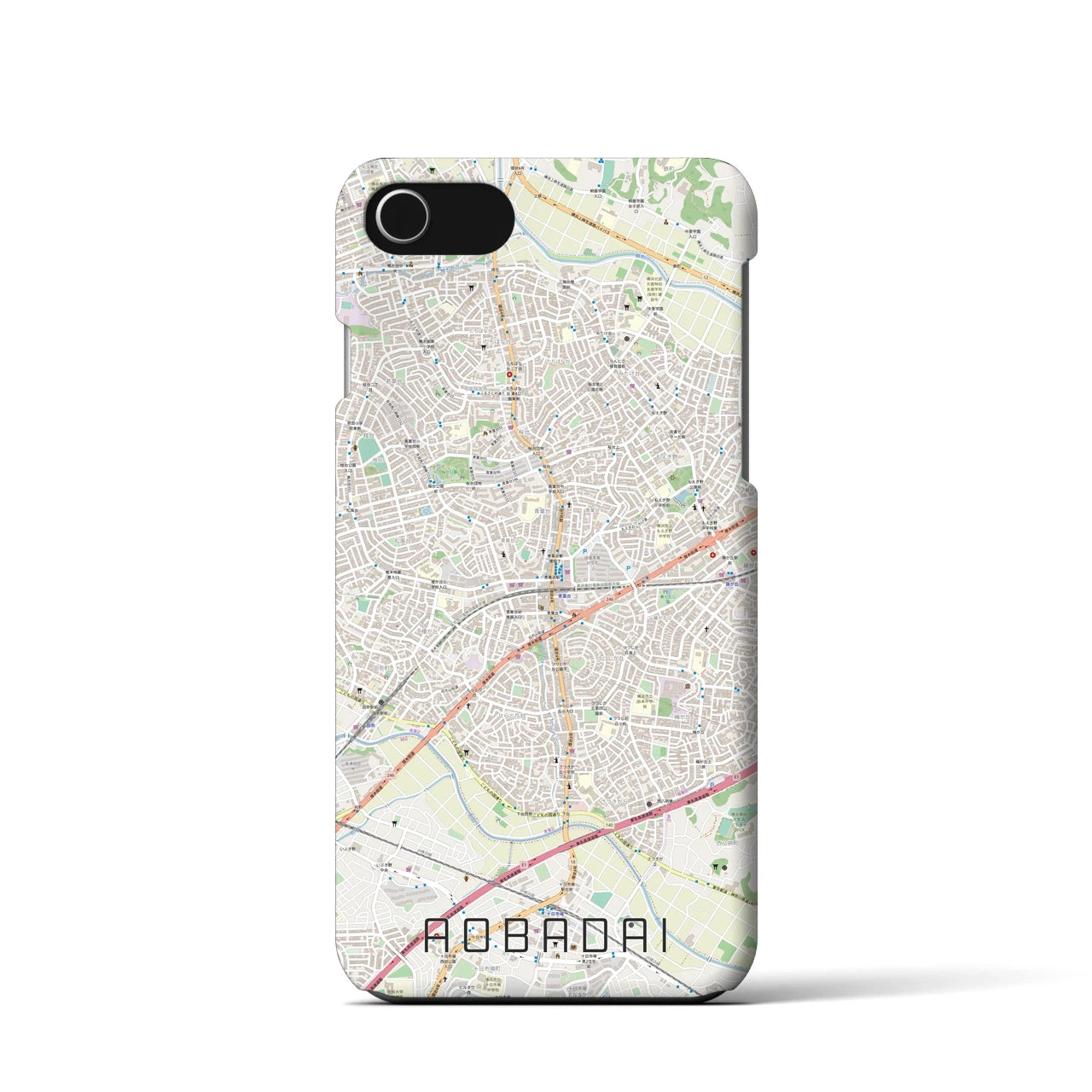 【青葉台(神奈川県)】地図柄iPhoneケース(バックカバータイプ)