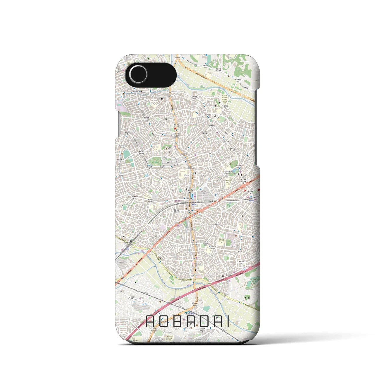 【青葉台(神奈川県)】地図柄iPhoneケース(バックカバータイプ)