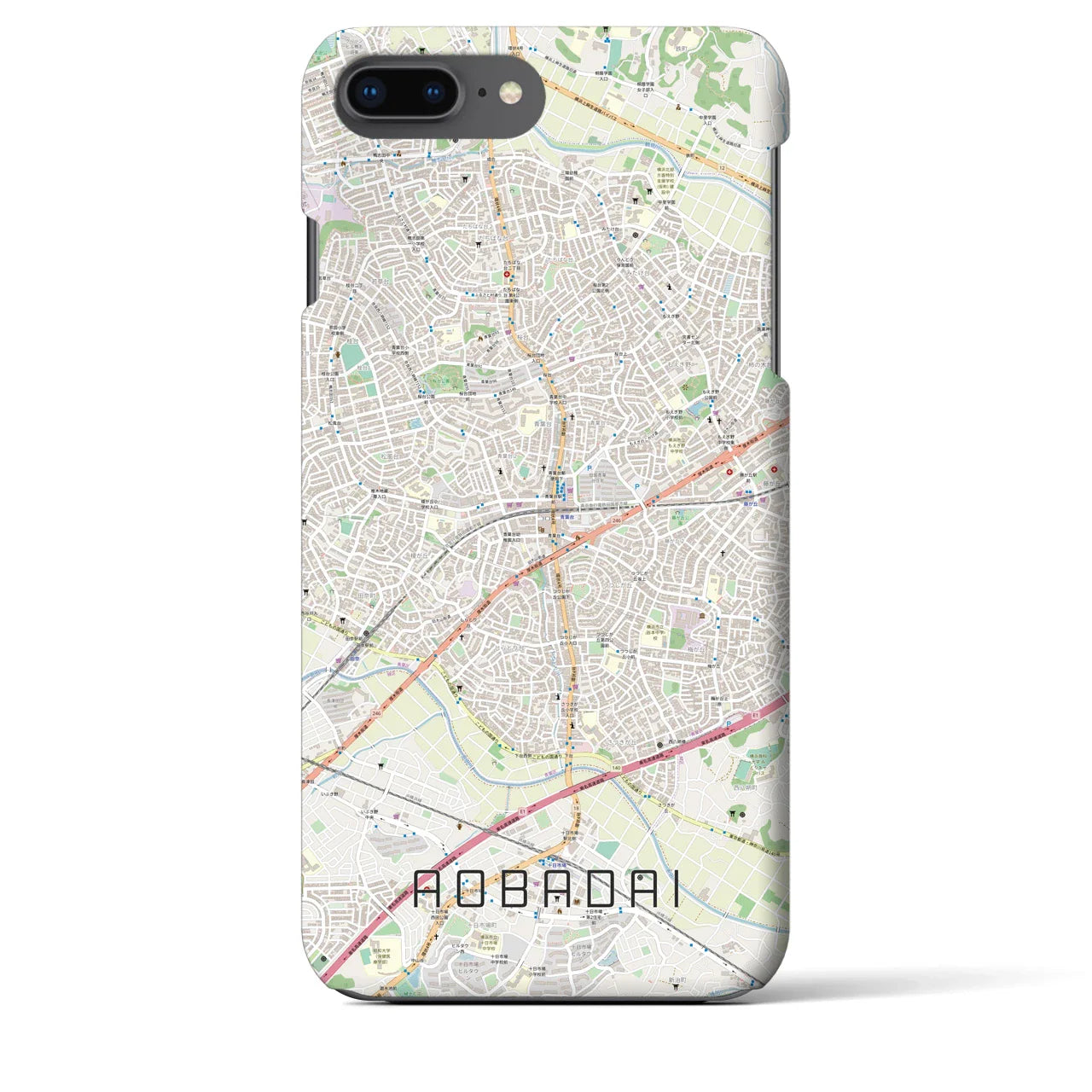 【青葉台(神奈川県)】地図柄iPhoneケース(バックカバータイプ)