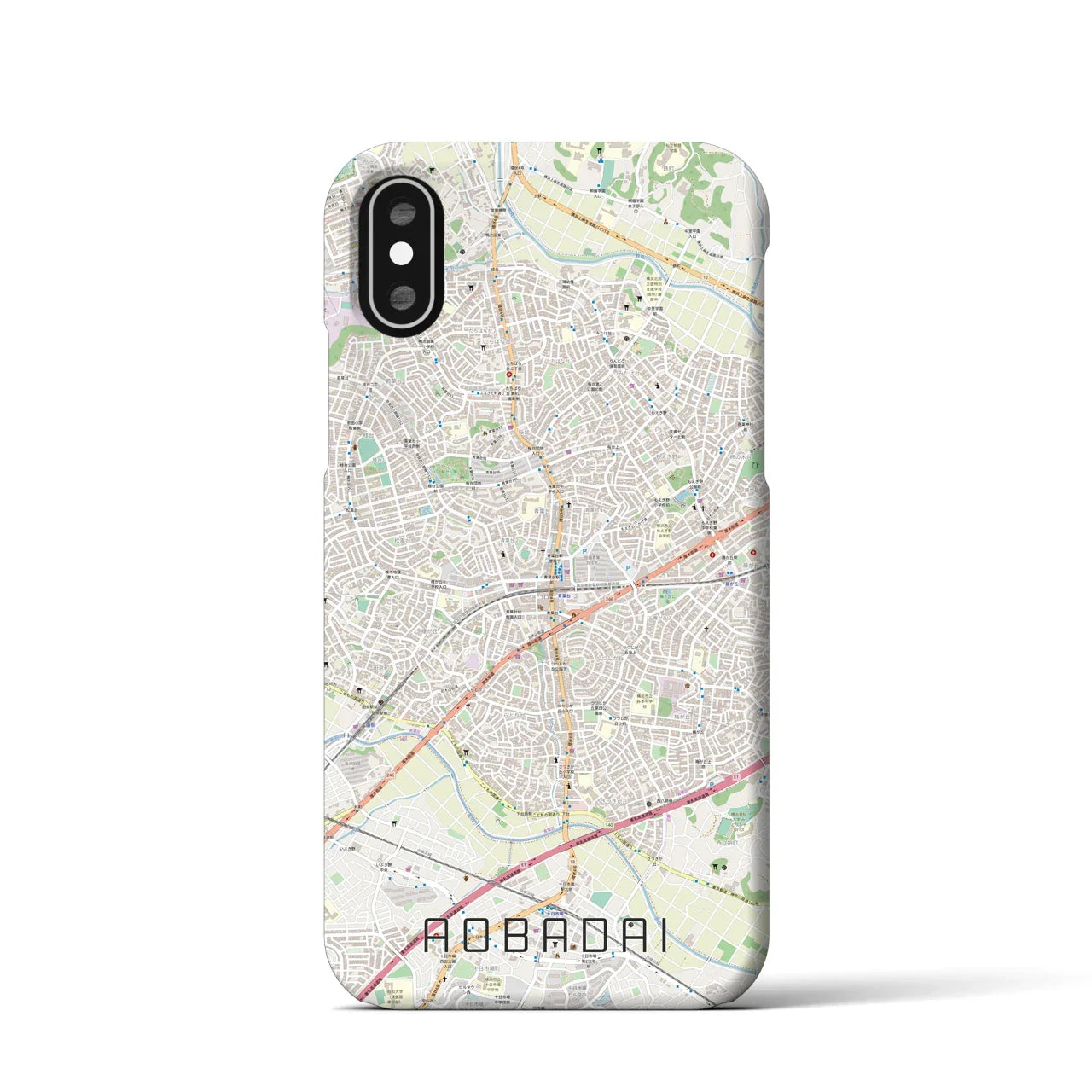 【青葉台(神奈川県)】地図柄iPhoneケース(バックカバータイプ)