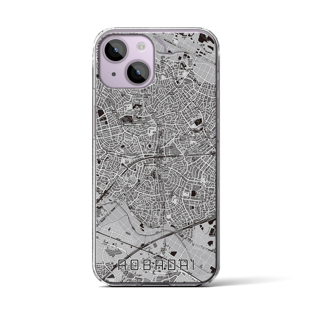 【青葉台(神奈川県)】地図柄iPhoneケース(クリアタイプ)