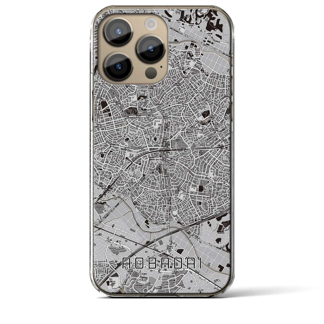 【青葉台(神奈川県)】地図柄iPhoneケース(クリアタイプ)