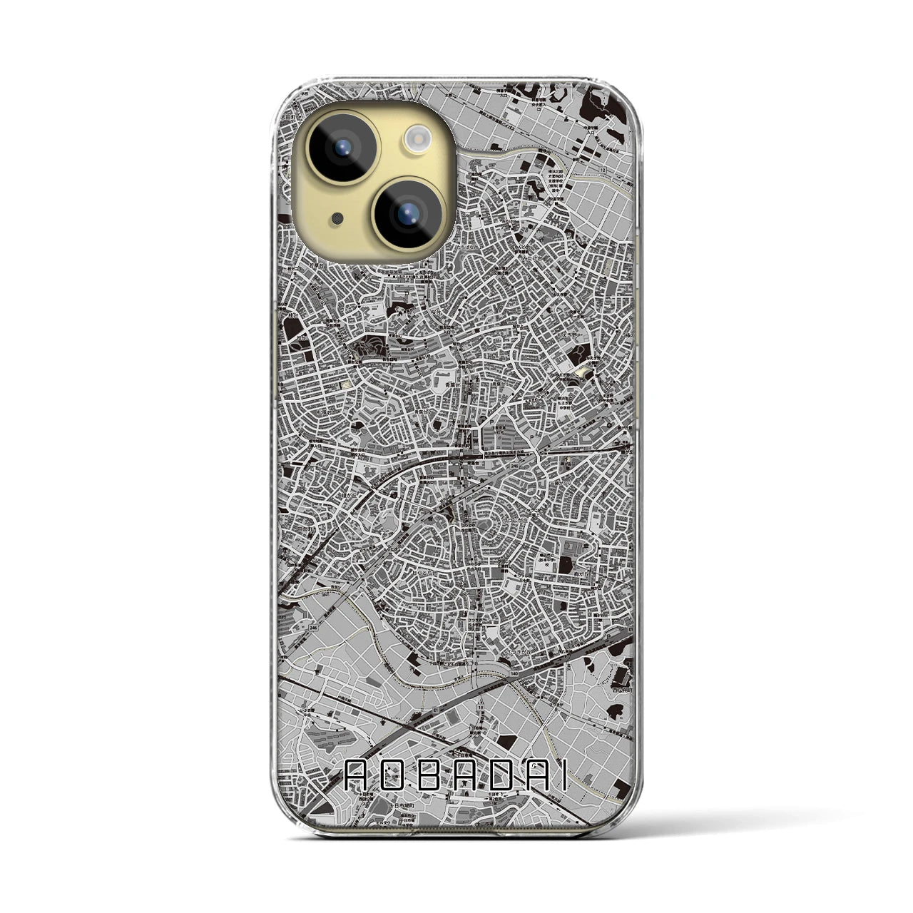 【青葉台(神奈川県)】地図柄iPhoneケース(クリアタイプ)