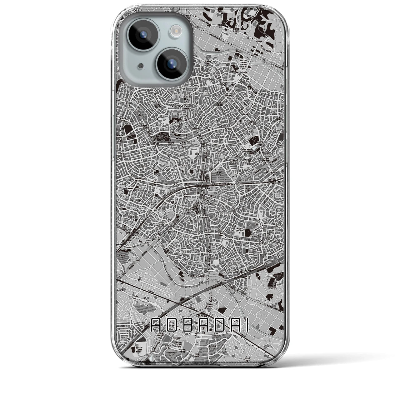 【青葉台(神奈川県)】地図柄iPhoneケース(クリアタイプ)