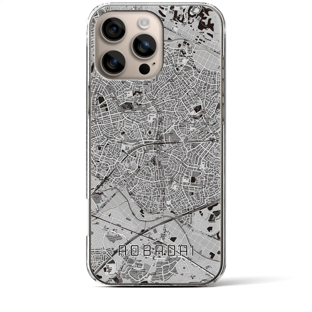 【青葉台(神奈川県)】地図柄iPhoneケース(クリアタイプ)