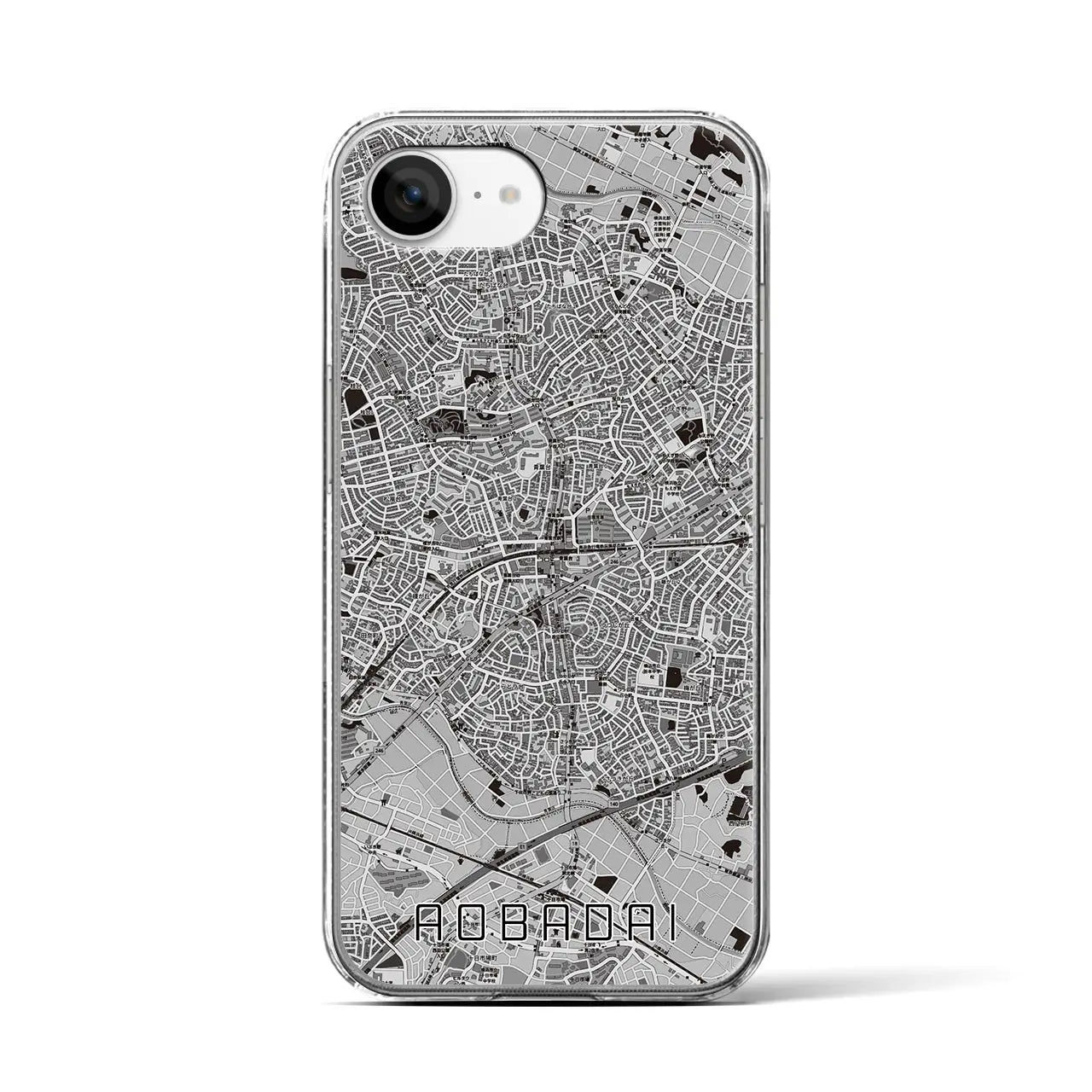 【青葉台(神奈川県)】地図柄iPhoneケース(クリアタイプ)