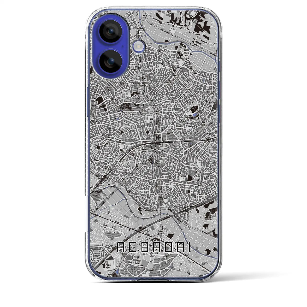 【青葉台(神奈川県)】地図柄iPhoneケース(クリアタイプ)