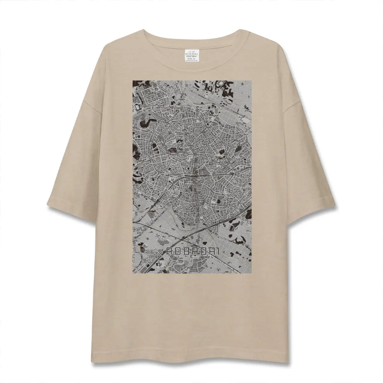【青葉台(神奈川県)】地図柄ビッグシルエットTシャツ